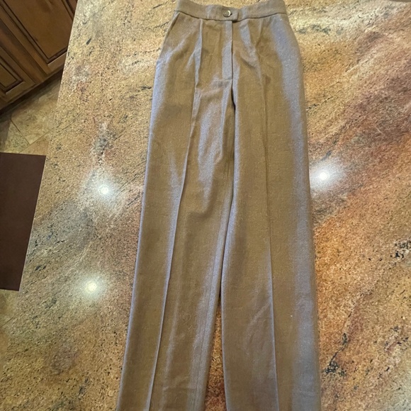 Chanel Light Brown High Waist Heather Straight Leg Pants. Size 34 - Picture 2 of 14